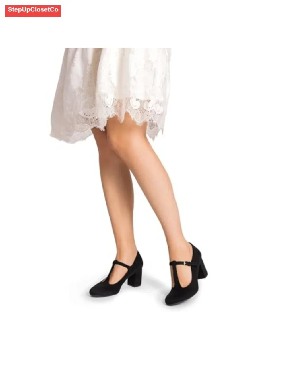 Mary Jane Chunky Heels Wedding Dress Shoes Women Pumps